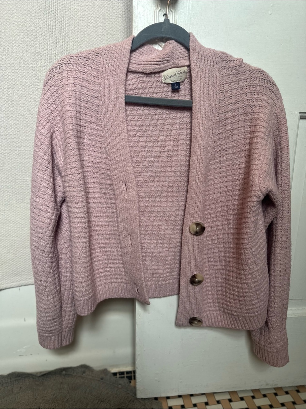 Universal Thread Dusty Rose Button-Front Knit Cardigan